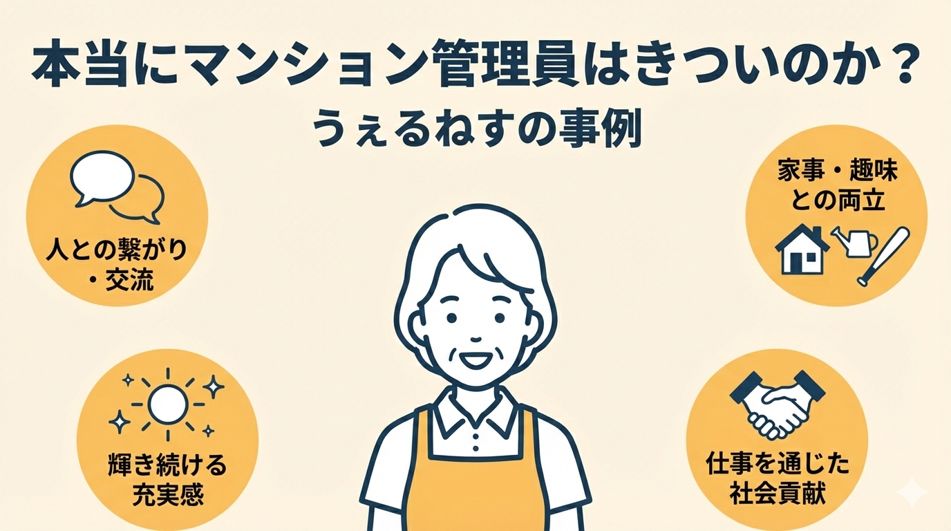 本当にマンション管理員はきついのか？うぇるねすの事例を紹介